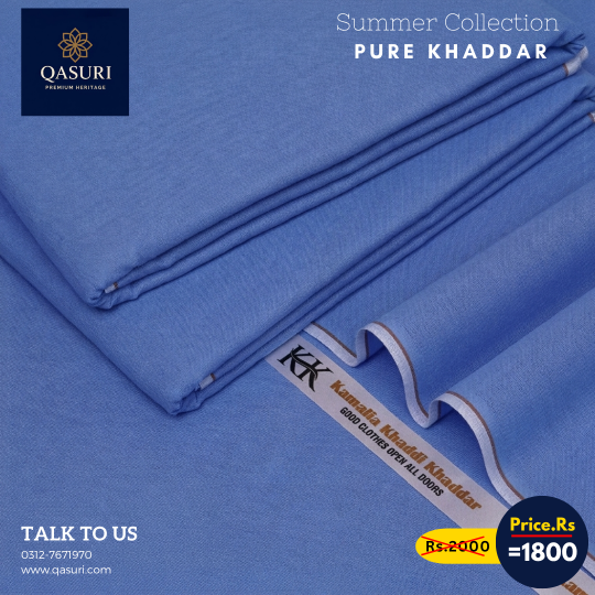 Royal Blue Kamalia Khaddar For Mens