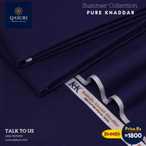 Navy Blue Kamalia Khaddar For Mens