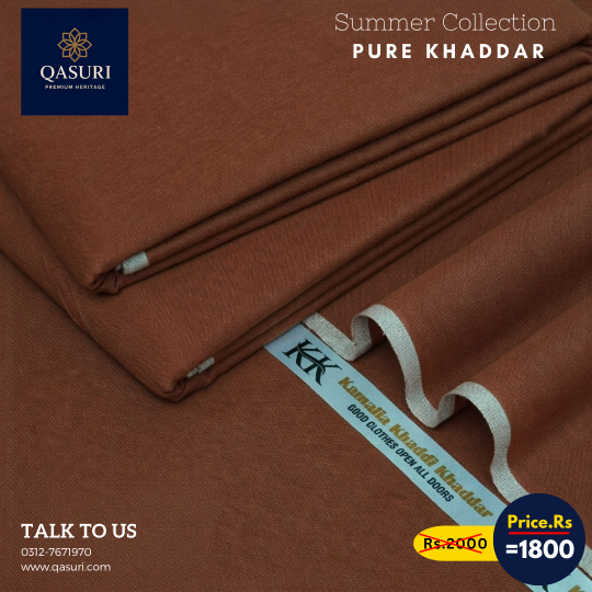 Chocolate Brown Kamalia Khaddar For Mens