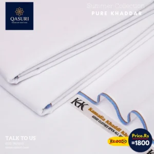 Pure White Kamalia Khaddar For Mens