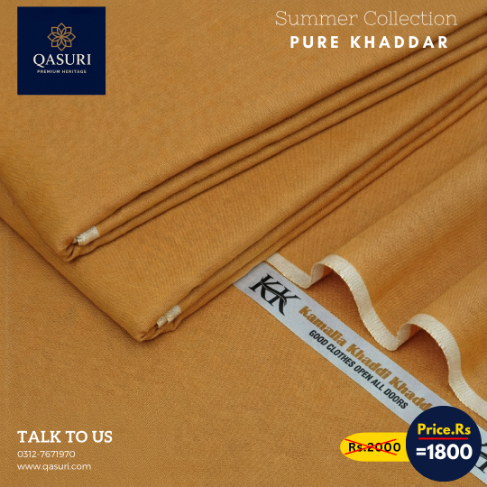 Mustard Brown Kamalia Khaddar For Mens